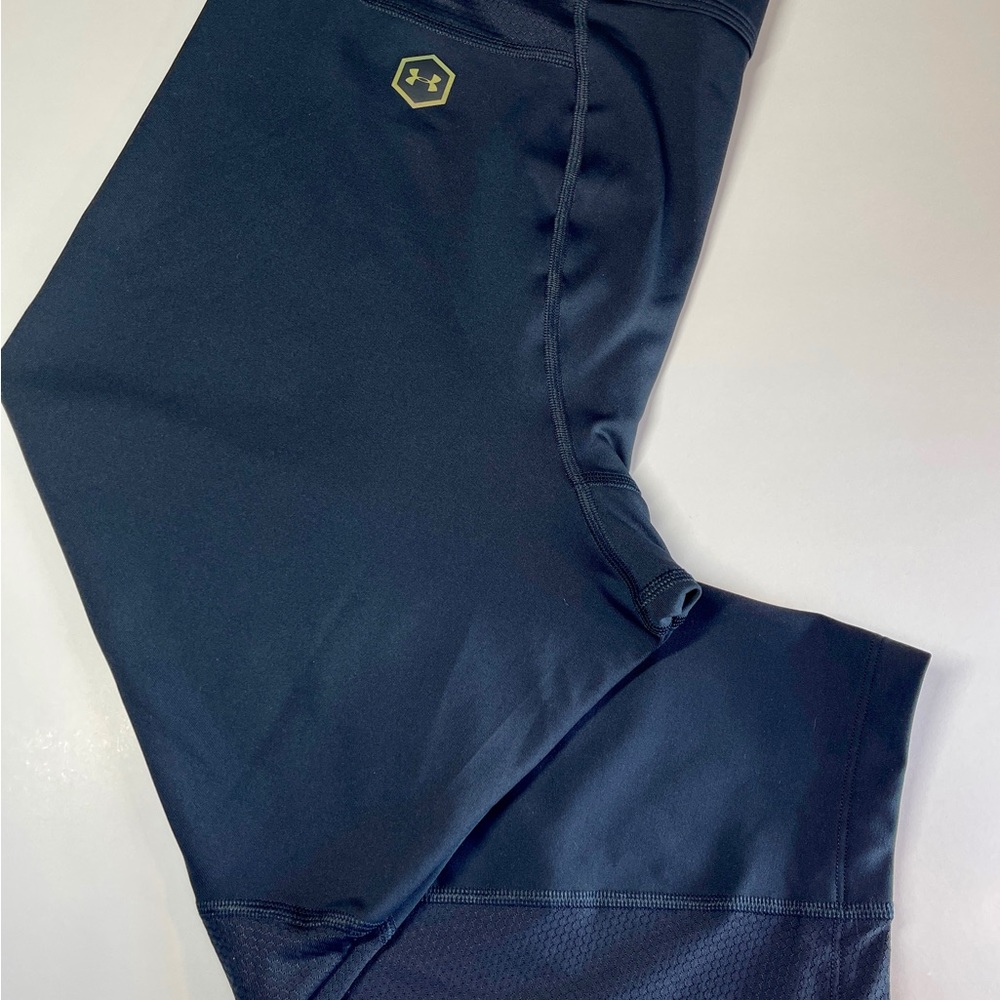 Men's Under Armour Rush 3/4 Crop Leggings Compression Pants Black 2XL NWT